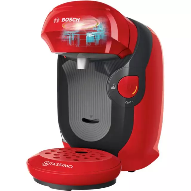 Bosch Haushalt Style TAS1103 Machine à capsules rouge One Touch, robinet