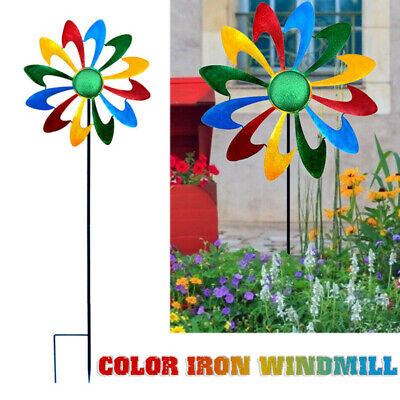 ATATMOUNT coloré Tournesol Moulin à Vent éolienne Moulin Jardin Jardin décoration Enfants Bricolage Jouet Cadeau en Plein air 