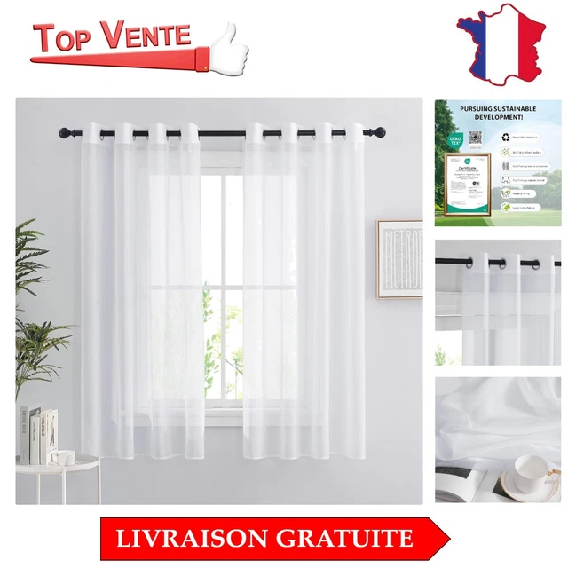 Lot De 2 Rideaux Voilages Blancs Pony Dance - 140x160cm - Neufs Pour Fenêtre