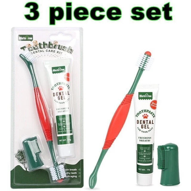 Pet Toothbrush Toothpaste Kit Finger Brush Clean Teeth Mouth Dental Care Cat Dog