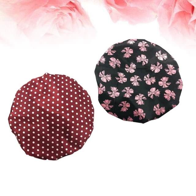 2 pz cappello resistente all'acqua Miss Poliestere Cuffie da bagno Salone