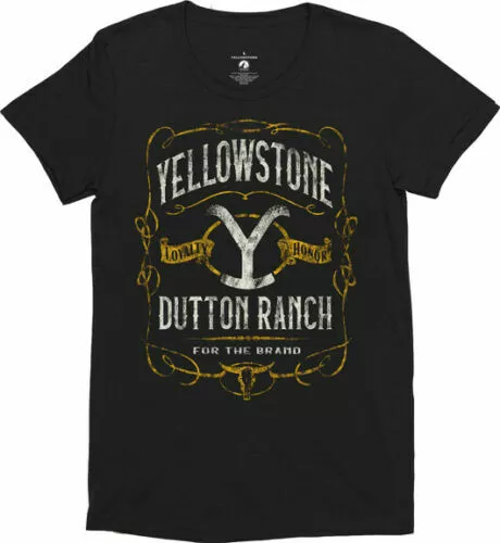 Womens Yellowstone Dutton Ranch For The Brand Screen Printed Tee Shirt, Black