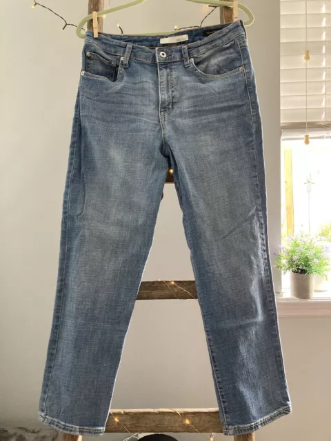 Ella Moss High Waist Straight Leg Jeans Juniors Size 10/30 Blue Light Wash