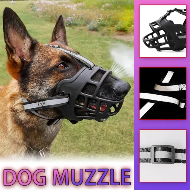 Adjustable Dog Muzzle Basket Muzzle Pet Anti Biting Chewing Cage Muzzle 6 Sizes