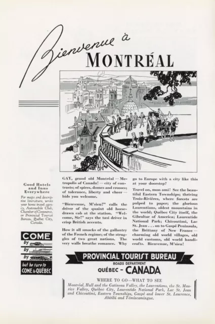 1936 Canada Vintage Travel Ad Montreal Quebec Canadian Vacation Tourist