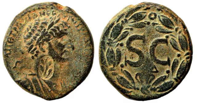 *AET* ANTIOCH (Syria) AE26. Hadrian. VF/EF-. Large SC. Countermark.