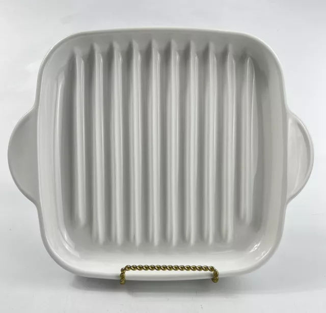 Corning Ware Grilling Bacon Roasting Rack White Microwave 9” x 9” MR-3