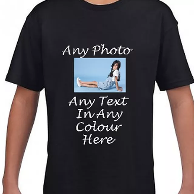 Personalised Mens T Shirt Customise Your Own Design Name Text Logo Photo