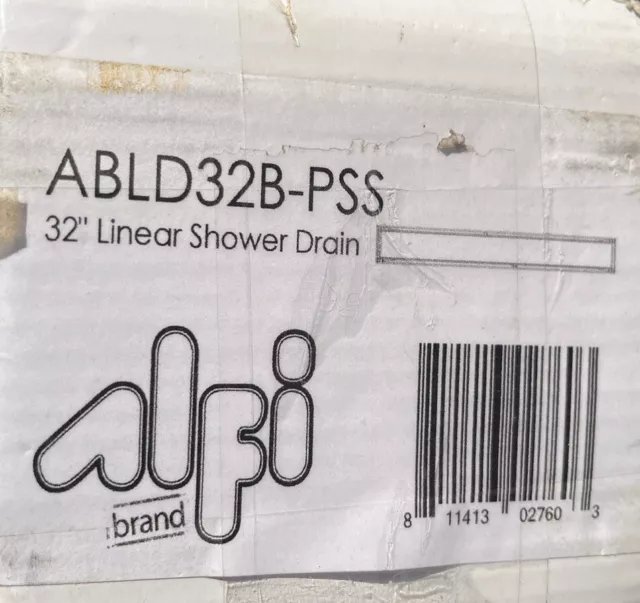 Drenaje de ducha lineal ALFI ABLD32B-PSS 32" en acero inoxidable pulido nuevo/abierto