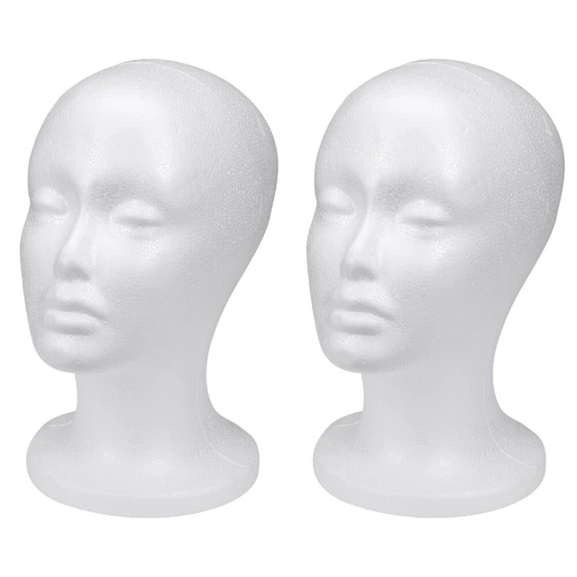 Set 2 Female Foam Wig Head Manikin Head Foam Maniquine Hat Wigs Head Model