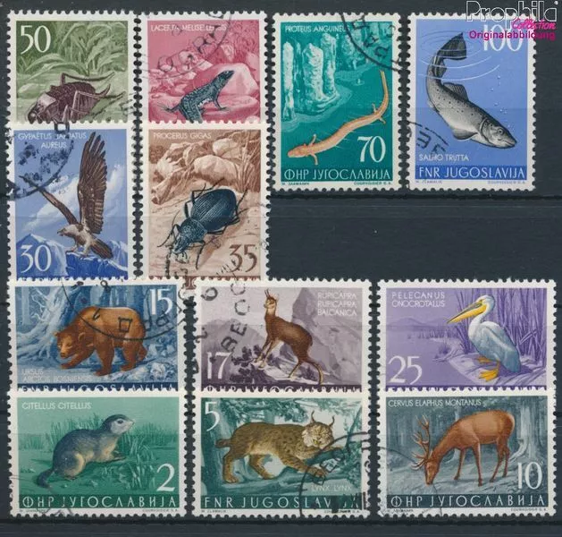 Briefmarken Jugoslawien 1954 Mi 738-749 gestempelt Natur (10174348