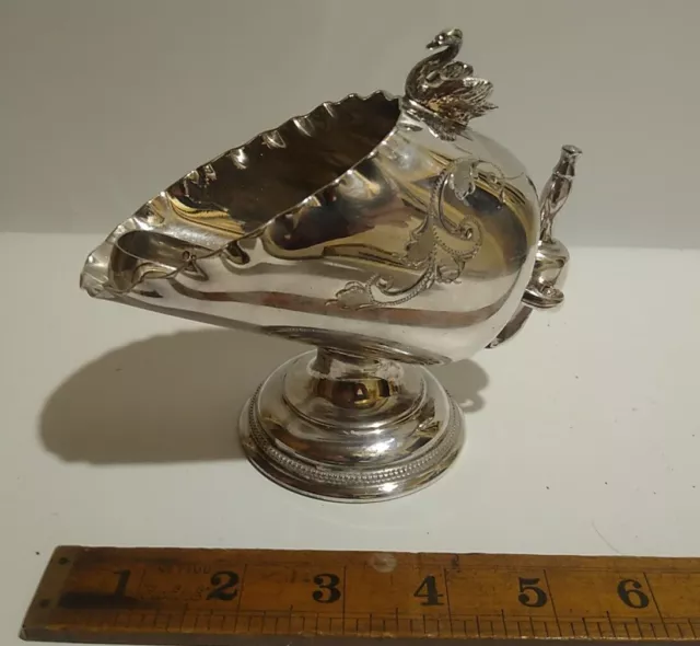 LOVELY VINTAGE SILVER PLATED SUGAR SCUTTLE With Swan Finial Scoop And Tongs