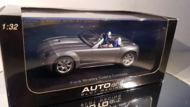 Autoart Slot Racing 1:32 13101 Ford Shelby Cobra Concept Silver mit Licht