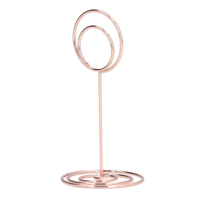 (Rose Gold)Card Stand Cute Shape Electroplating Process Round Base Table Number