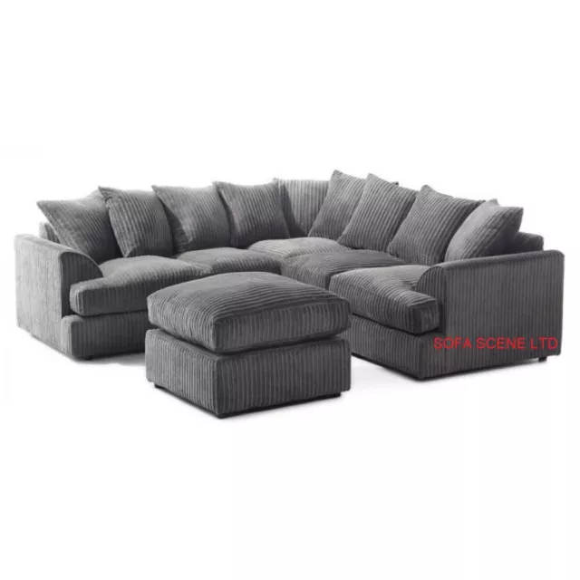 Kingsize Sofa Jumbo Cord Corner Set Footstool 5 Seats Liverpool Jasper Suite