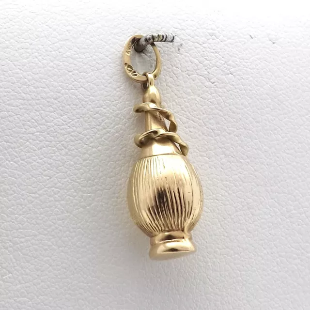 18K Gold 3D Chianti Italian Wine Bottle Charm Pendant