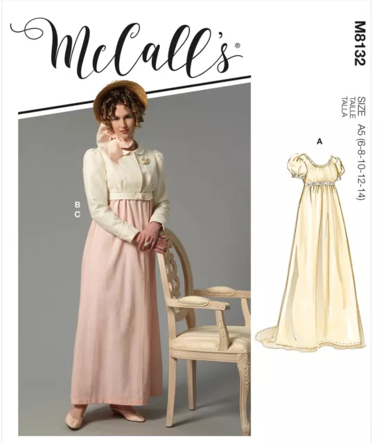 M8132 McCall's Sewing Pattern Historical Dress Jacket French Revolution Regency 3