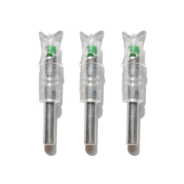 3pcs LED Lighted Crossbow Arrow Nocks Archery Tail 297-302 I.D Bolt 7.6MM 2