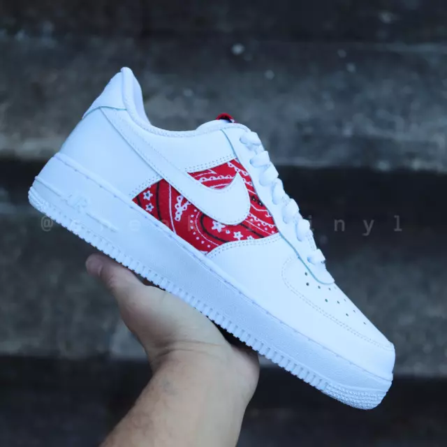 Custom red bandana air force ones top