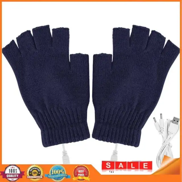 Women Men Electric Heating Gloves USB Thermal Gloves for Sports Skiing (Blue)