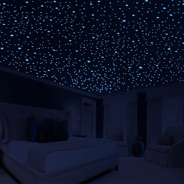 808 PCS Glow in The Dark Stars for Ceiling, Glowing Wall Decals Decor Sticker