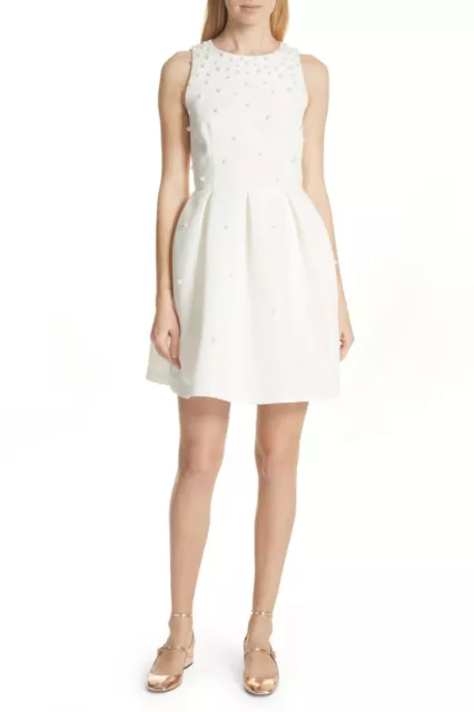 Ted Baker London Embellished Skater Dress, Jewel neck, Size 4 (12 US) $335 NWT