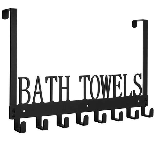Hooks Bath Towels Hook Wall Mount Towel Hanger Modern Towel Rack (8 Hooks)