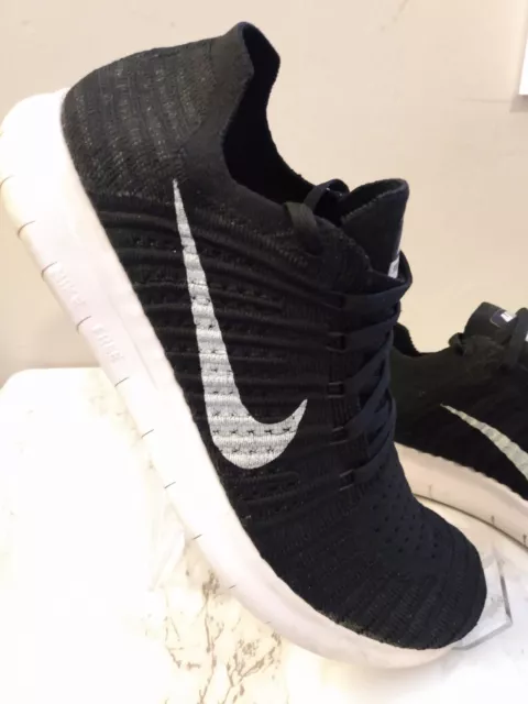 Nike Free  Flyknit  Black Running Shoe Women's Size 10