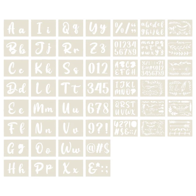 Kit 42 Pochoirs Lettres Et Chiffres 15,2 Cm - Réutilisables Pour Peinture Sur Bois, Mur, Tissu - Projets DIY