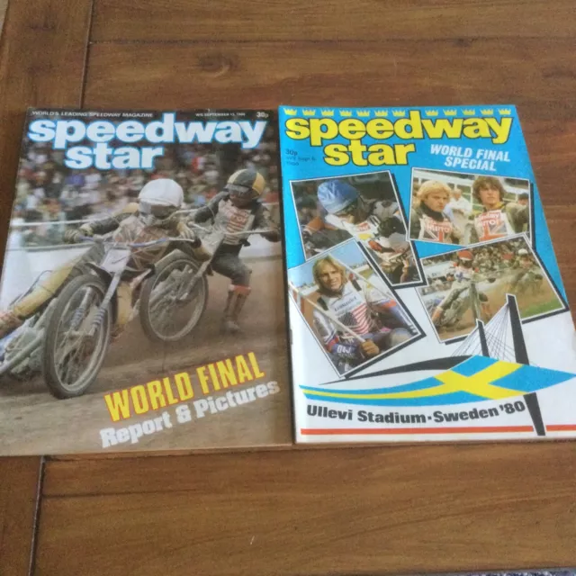 2 SPEEDWAY STAR MAGAZINES - 6th & 13th September 1980 World Final Special