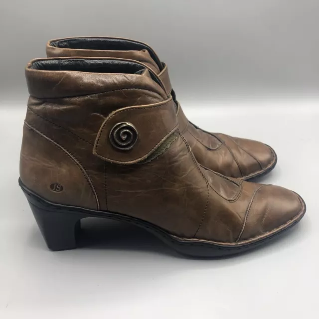 Josef Seibel Boots Womens Calla Swirl Ankle Booties Brown Leather Straps 10 M