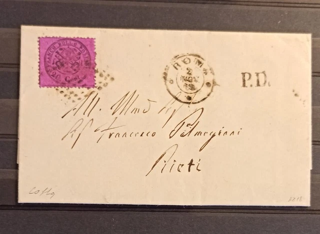Bloc De 4 Timbres Pontificio 1870 - 20 C. Violetto Rosso - Non émis - Certifié