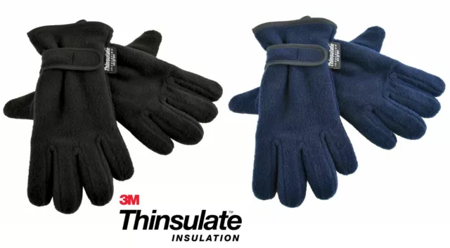 3M Thinsulate™ Lined Kids Boy Girl Polar Fleece Gloves Thermal Winter Palm Grip