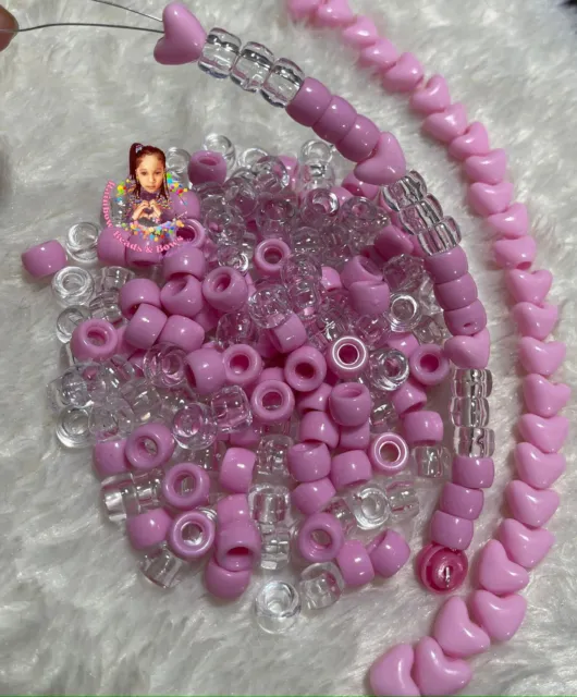 Children Pink Hair Beads Braids Accessories Acrylic Beads Pony Beads For Braids