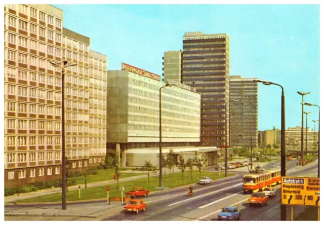 Alte Foto AK DDR halle Interhotel Stadt Halle   ungel.