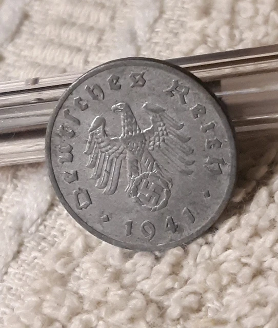 German 1 Reichspfennig ~ Germany ~ WW2 1pf, Heavily Circulated With Oxidation