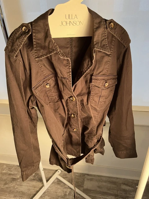 Chico’s Belted Women’s Brown Jacket Pocket Button Front suze 2