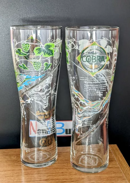 Cobra Beer Glass Pint & Half Pint Set Brand New 2