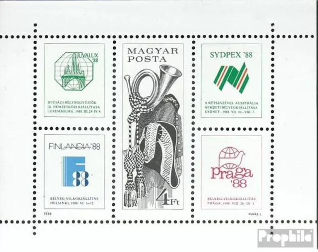 Hungría Block197A nuevo 1988 exposicion de sellos