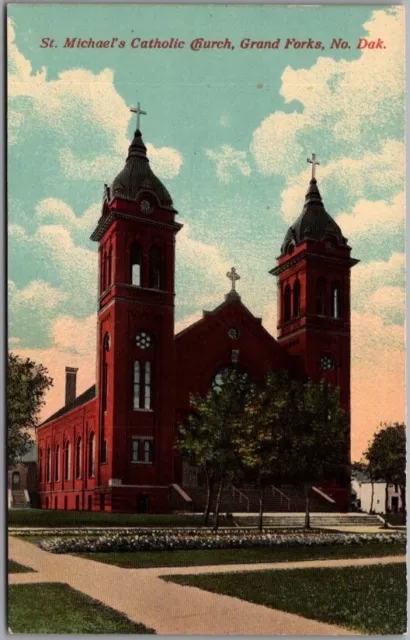 1910s Grand Forks, North Dakota Postcard "St. Michael's Catholic Church" Unused