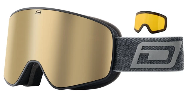 Dirty Dog MUTANT LEGACY 0,5 Ski-/Snowboardbrille MATTSCHWARZ/GOLD SPIEGEL + GELB