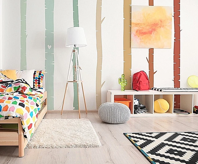 Colorful Birch Tree Wall Rainbow Wall Decals, Stickers, Wall Art Decoration 514
