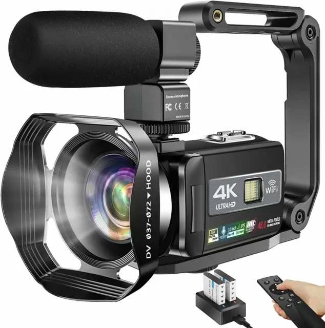 4K Video Camera Ultra HD Camcorder 48.0MP IR Night Vision Digital Camera WiFi Vl
