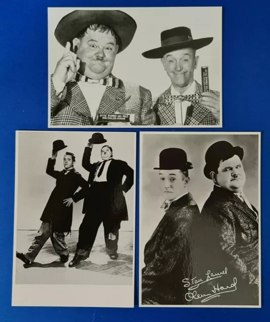 Set of 3 Vintage Reproduction Laurel and Hardy Postcards by Mayfair Cards RL1