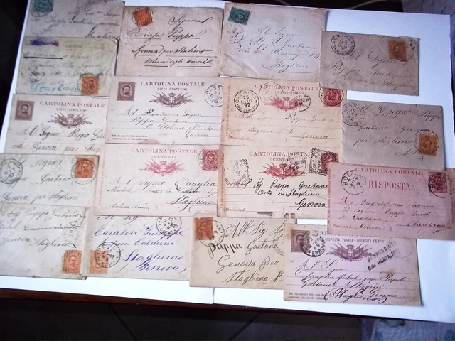 &STORIA POSTALE& 17 Buste e Cartoline Postali Anni 1880/1890 ottime ...