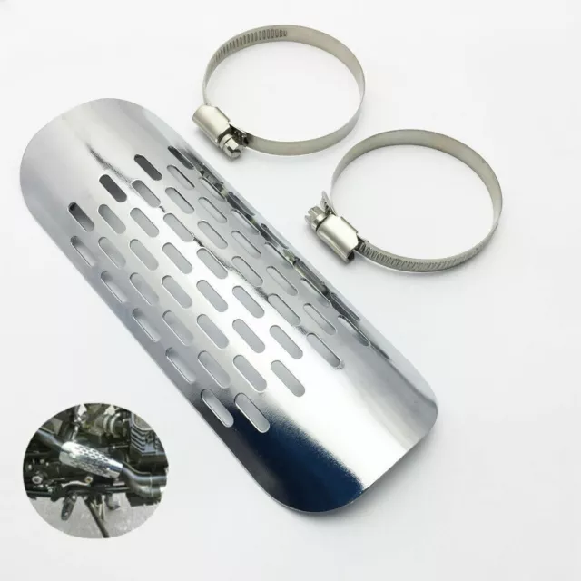 Motorcycle Exhaust Muffler Pipe Heat Shield Cover Heel Guard Chrome For Harley A