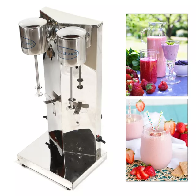 Double-Head Commercial Milk Shaker Machine Ice Cream Mixer Smoothie Frappe USA