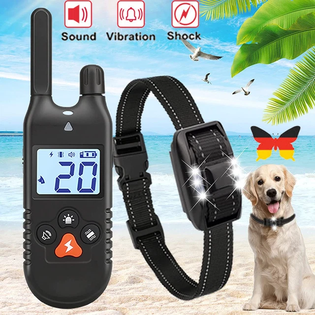 Elektro Shocker 1000m Elektro-Schock Halsband Fr Hunde   Erziehungshalsband Mit Vibration, Ton & Strom (S-XL)