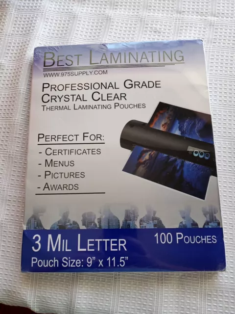 BEST LAMINATING 100 POUCHES 3 MIL LETTER POUCH 9”x 11.5”