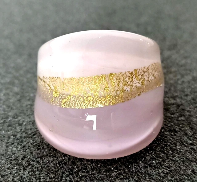 Bague Ancienne En Verre Bullé Dépoli Daum – Taille 47, Style Selle Masaï, Occasion Avec Quelques égratignures – Pièce De Collection